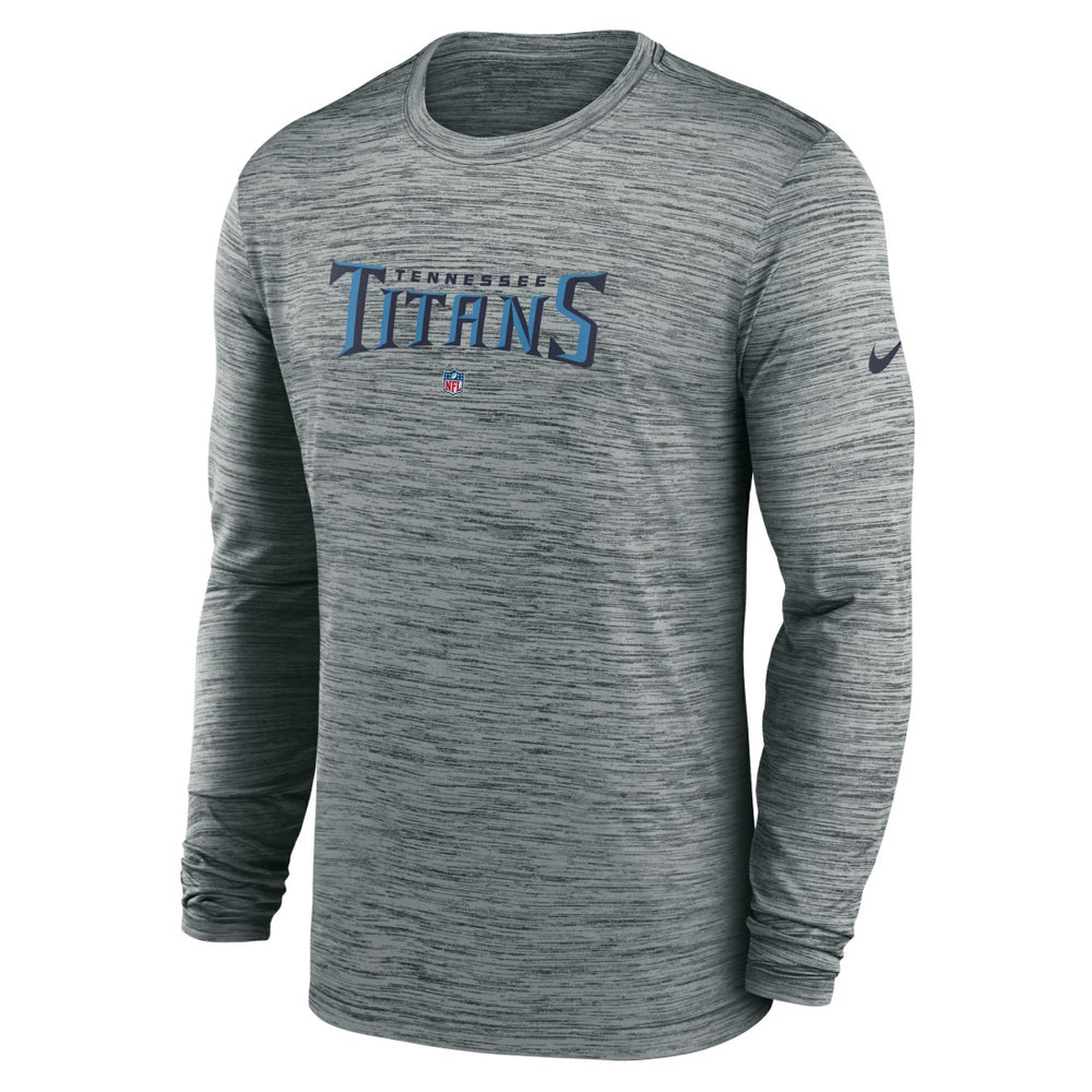 Nike Tennessee Titans Sideline Team Velocity Performance Long Sleeve T-Shirt Heather Gray