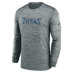 Nike Tennessee Titans Sideline Team Velocity Performance Long Sleeve T-Shirt Heather Gray