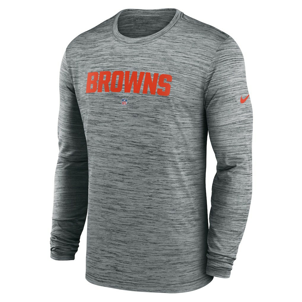 Nike Cleveland Browns Sideline Team Velocity Performance Long Sleeve T-Shirt Heather Gray