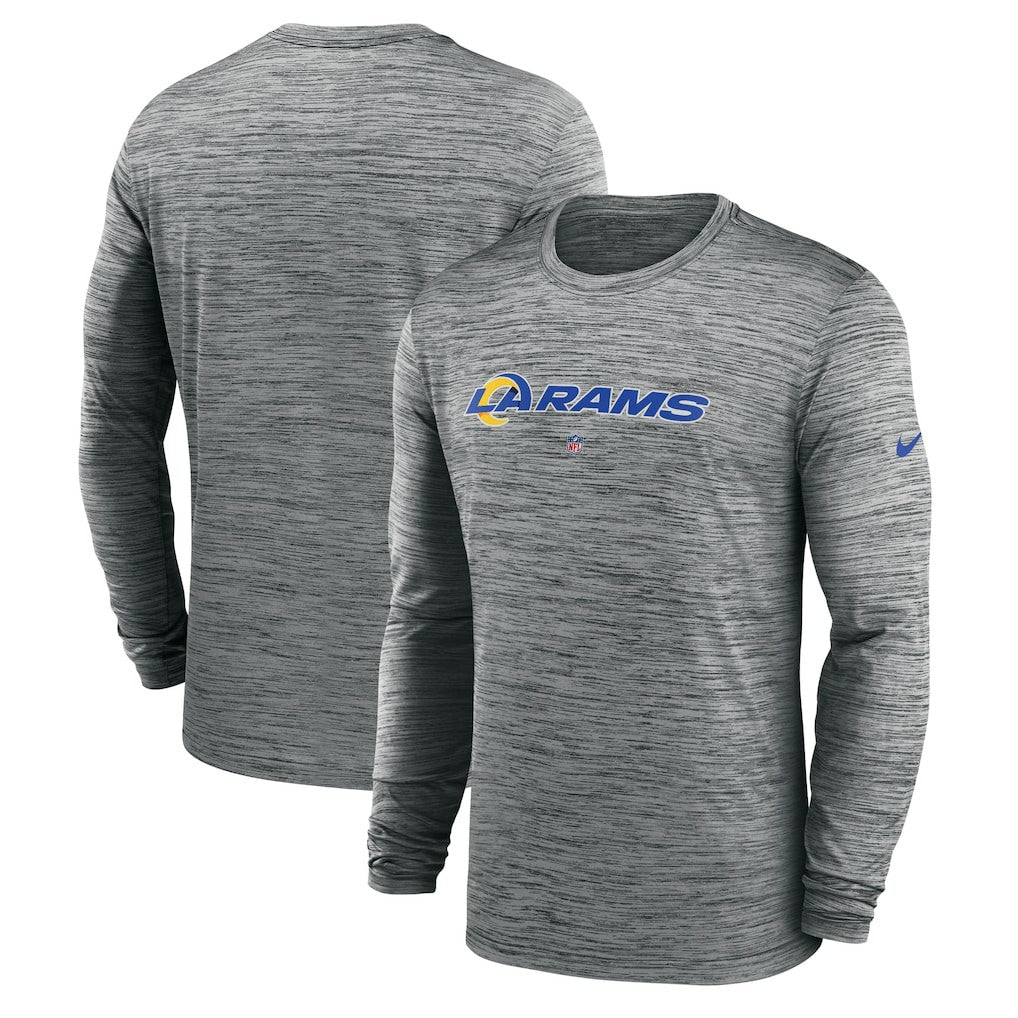 Nike Los Angeles Rams Sideline Team Velocity Performance Long Sleeve T-Shirt Heather Gray