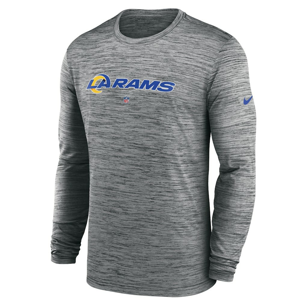Nike Los Angeles Rams Sideline Team Velocity Performance Long Sleeve T-Shirt Heather Gray