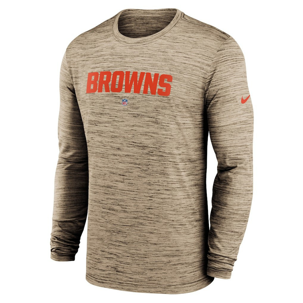 Nike Cleveland Browns Sideline Team Velocity Performance Long Sleeve T-Shirt Brown
