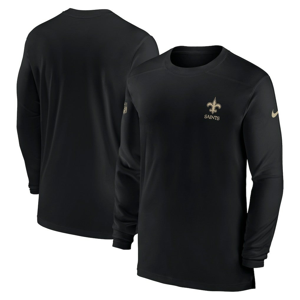 Nike New Orleans Saints Sideline Coach Performance Long Sleeve T-Shirt Black