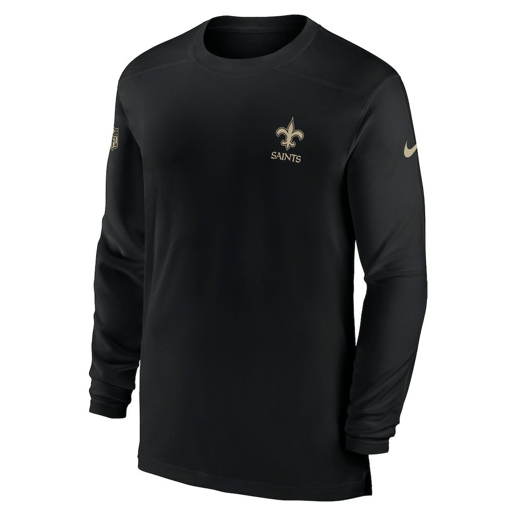 Nike New Orleans Saints Sideline Coach Performance Long Sleeve T-Shirt Black