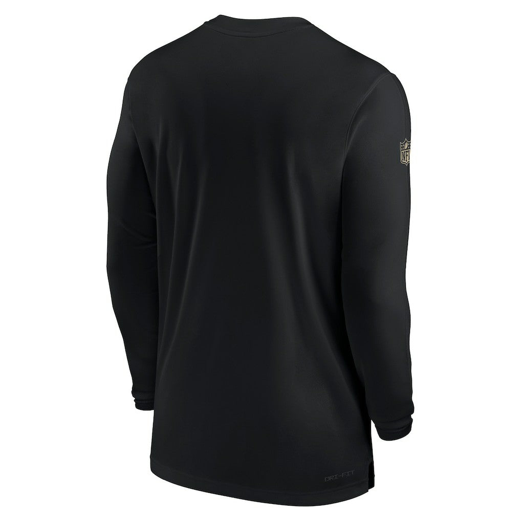 Nike New Orleans Saints Sideline Coach Performance Long Sleeve T-Shirt Black
