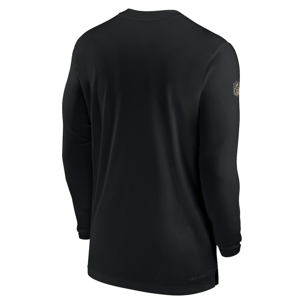 Nike New Orleans Saints Sideline Coach Performance Long Sleeve T-Shirt Black