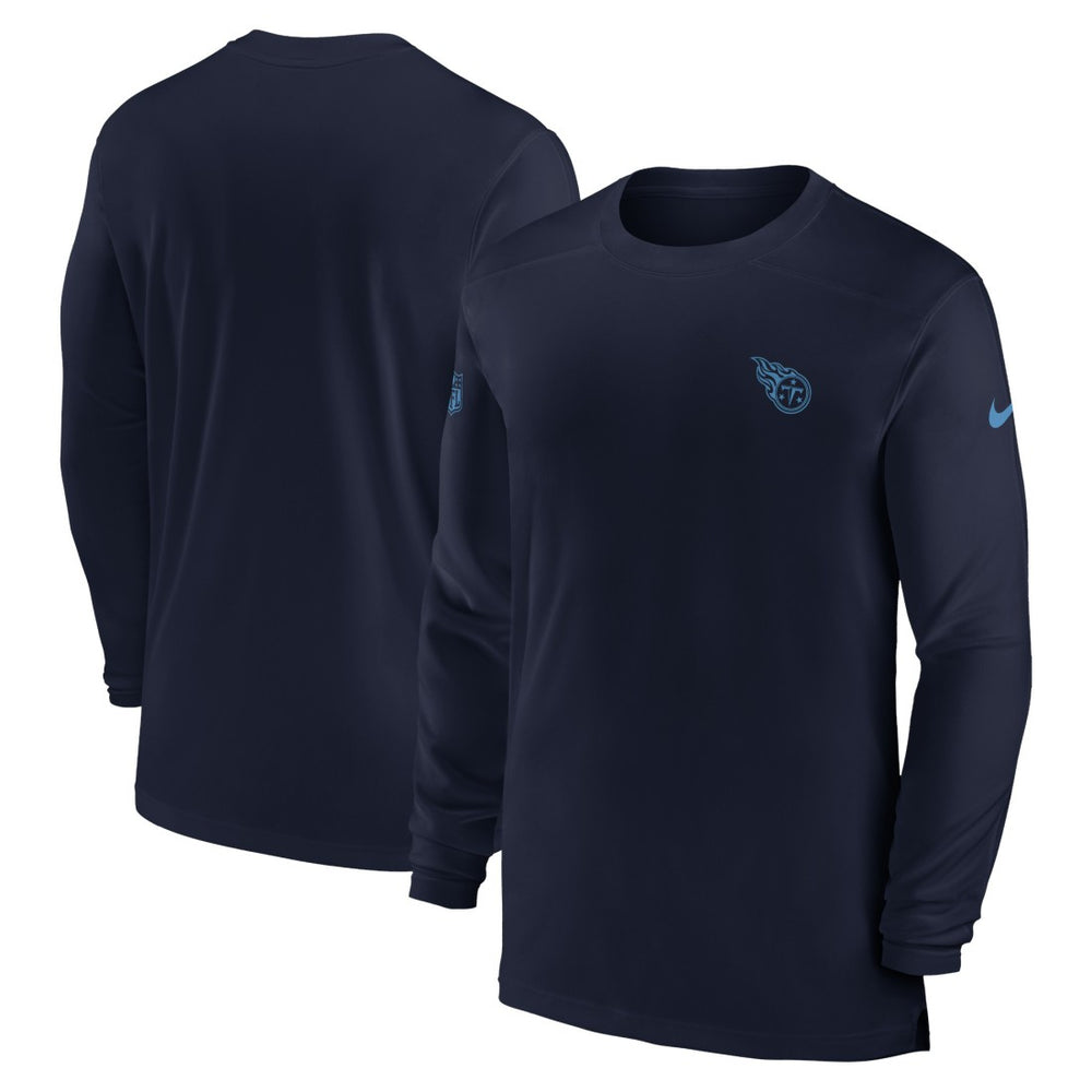 Nike Tennessee Titans Sideline Coach Performance Long Sleeve T-Shirt Navy