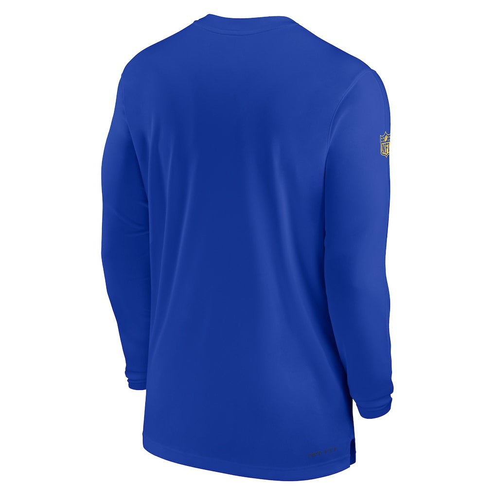 Nike Los Angeles Rams Sideline Coach Performance Long Sleeve T-Shirt Royal