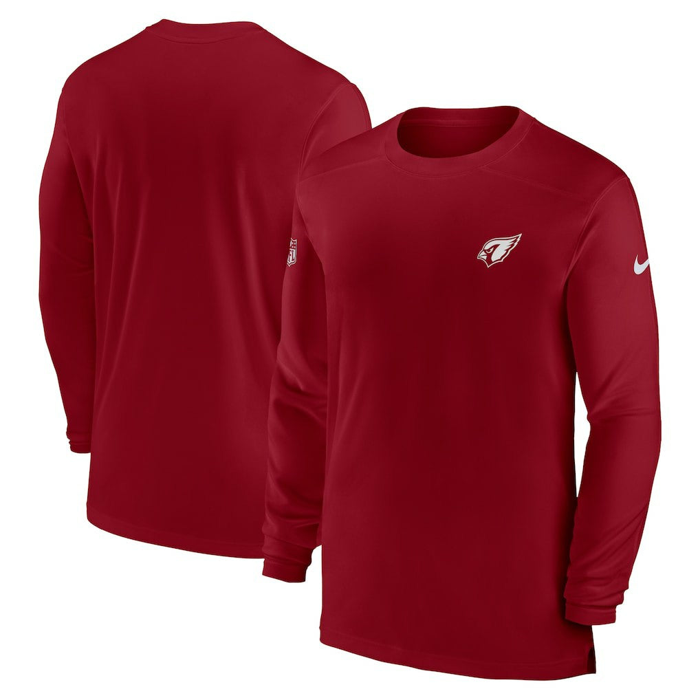 Nike Arizona Cardinals Sideline Coach Performance Long Sleeve T-Shirt Cardinal