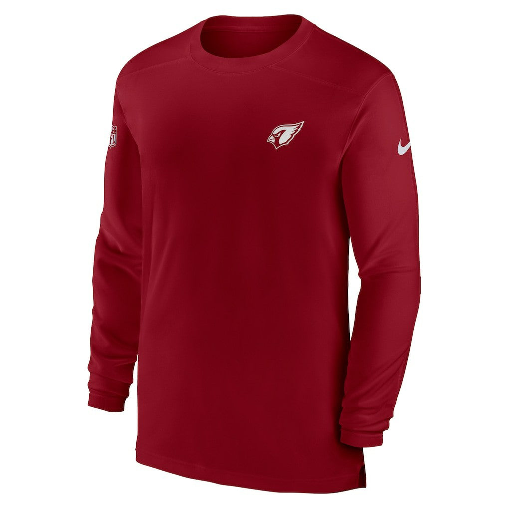 Nike Arizona Cardinals Sideline Coach Performance Long Sleeve T-Shirt Cardinal