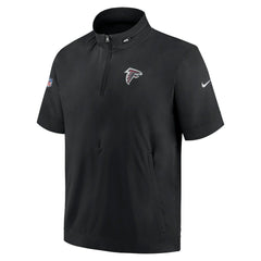 Nike Atlanta Falcons Sideline Coach Short Sleeve Hoodie Quarter-Zip Jacket - Black
