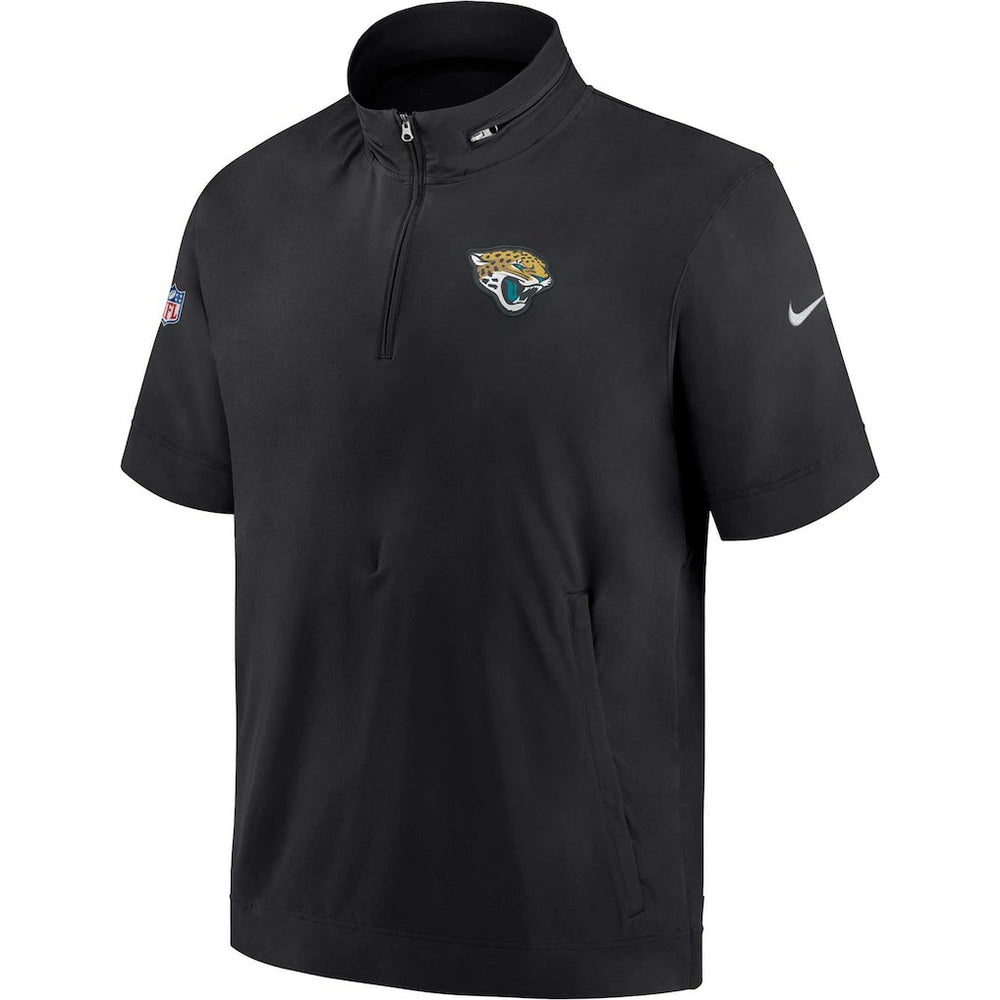 Nike Jacksonville Jaguars Sideline Coach Short Sleeve Hoodie Quarter-Zip Jacket - Black