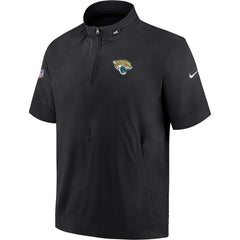 Nike Jacksonville Jaguars Sideline Coach Short Sleeve Hoodie Quarter-Zip Jacket - Black