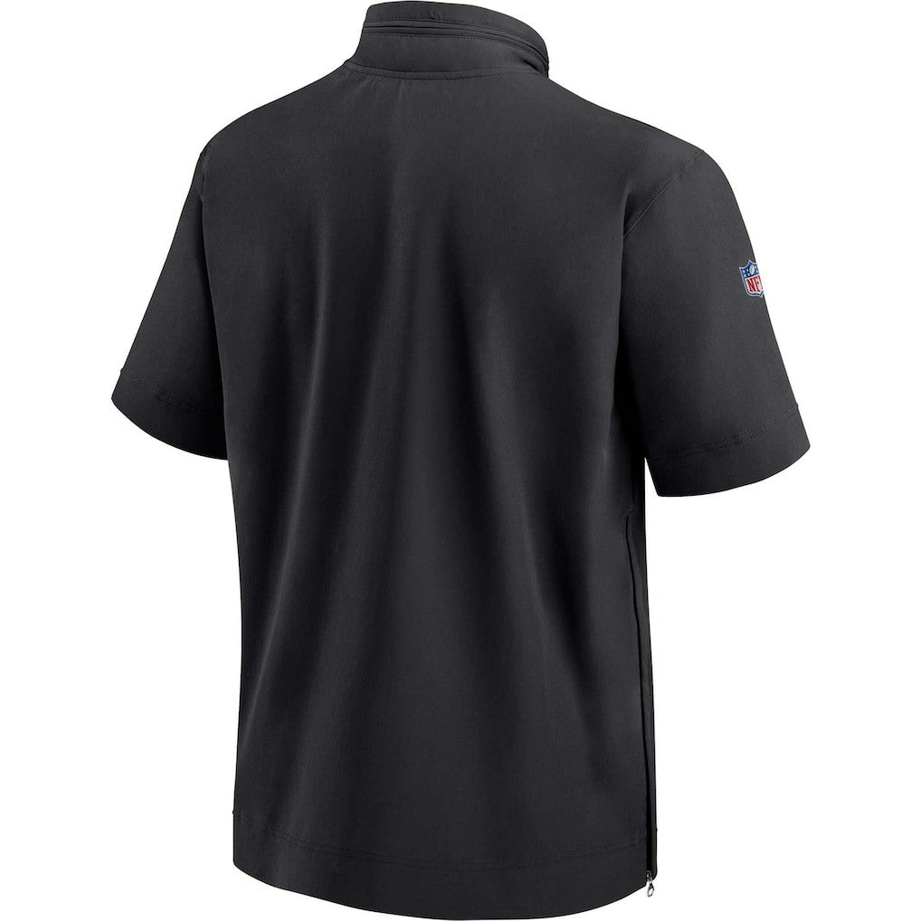 Nike Jacksonville Jaguars Sideline Coach Short Sleeve Hoodie Quarter-Zip Jacket - Black