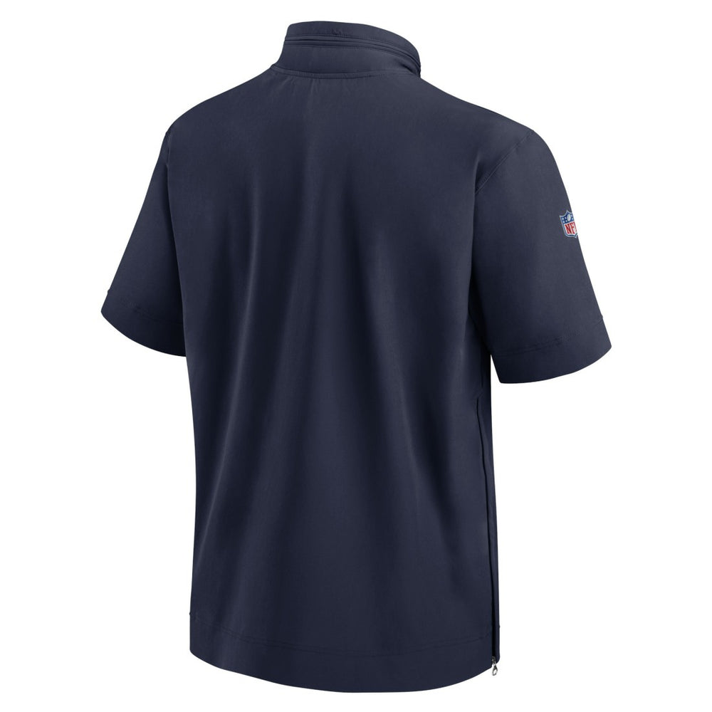 Nike Tennessee Titans Sideline Coach Short Sleeve Hoodie Quarter-Zip Jacket - Navy