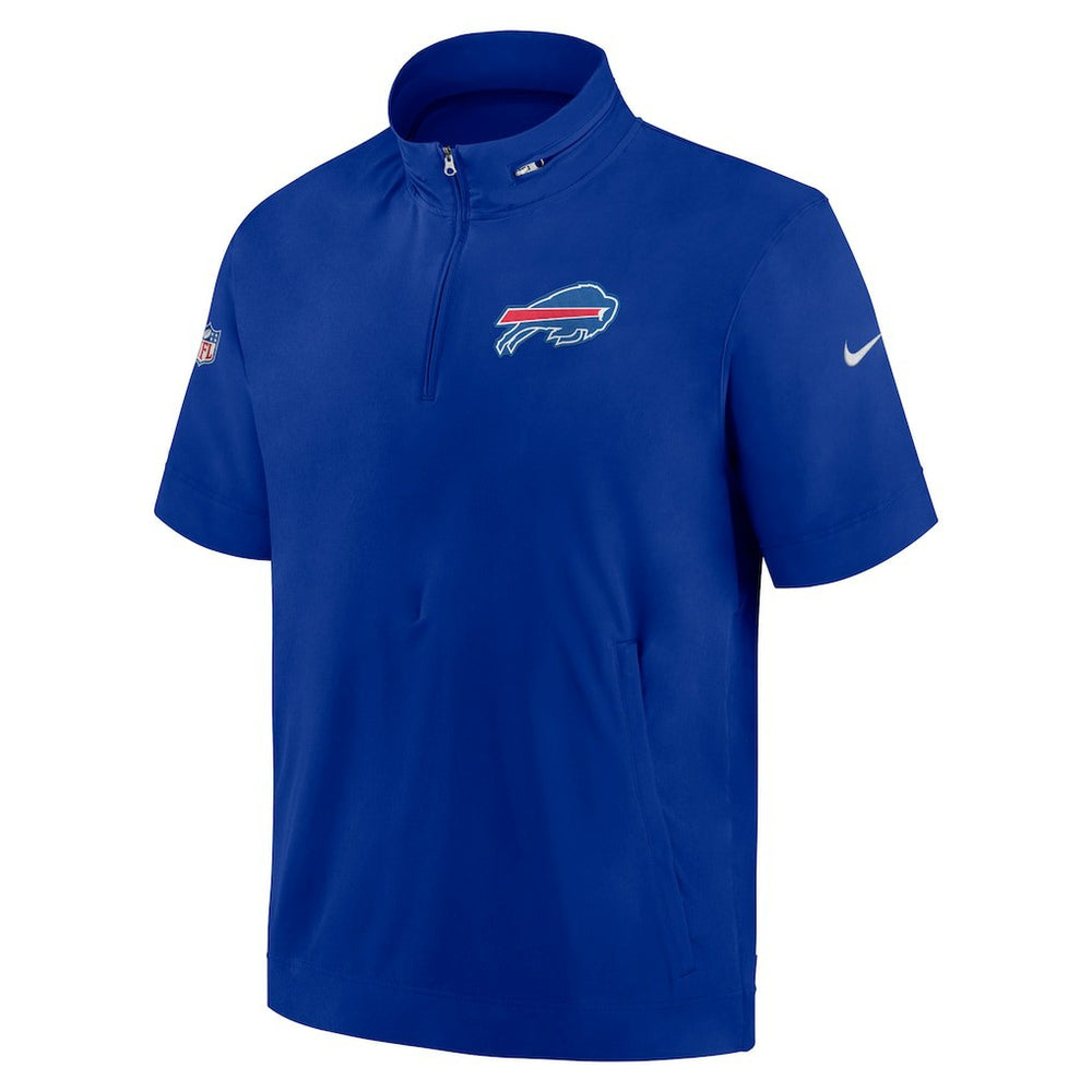 Nike Buffalo Bills Sideline Coach Short Sleeve Hoodie Quarter-Zip Jacket - Royal
