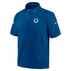 Nike Indianapolis Colts Sideline Coach Short Sleeve Hoodie Quarter-Zip Jacket - Royal