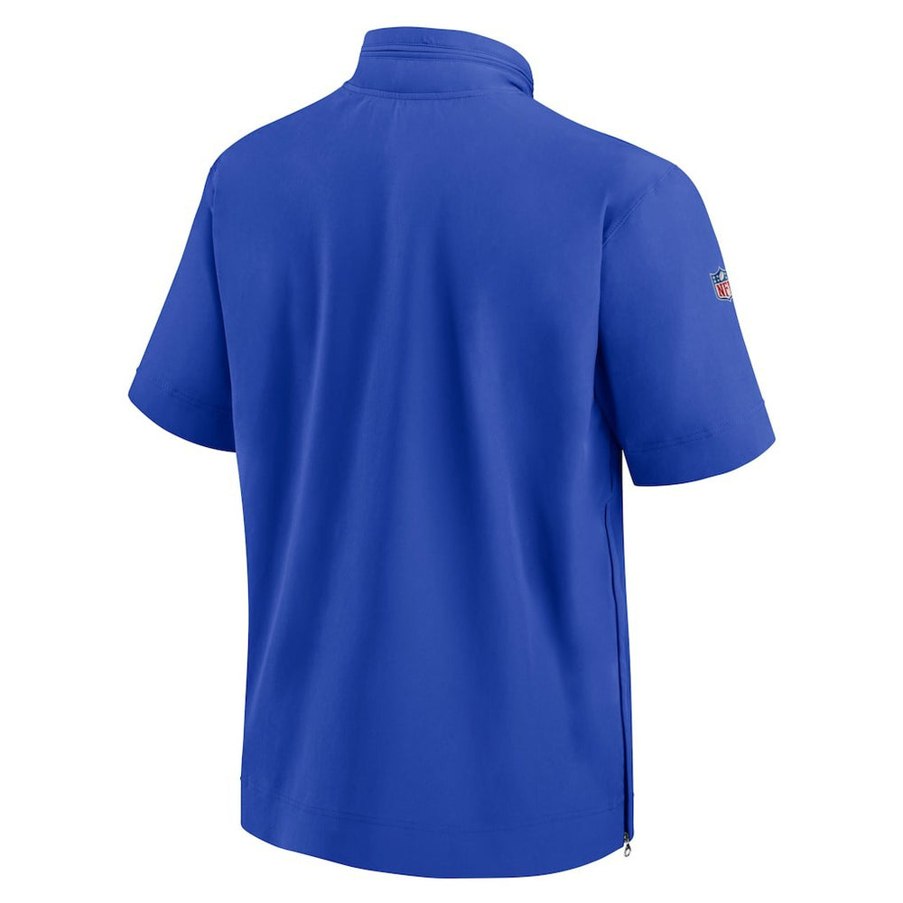 Nike Los Angeles Rams Sideline Coach Short Sleeve Hoodie Quarter-Zip Jacket - Royal