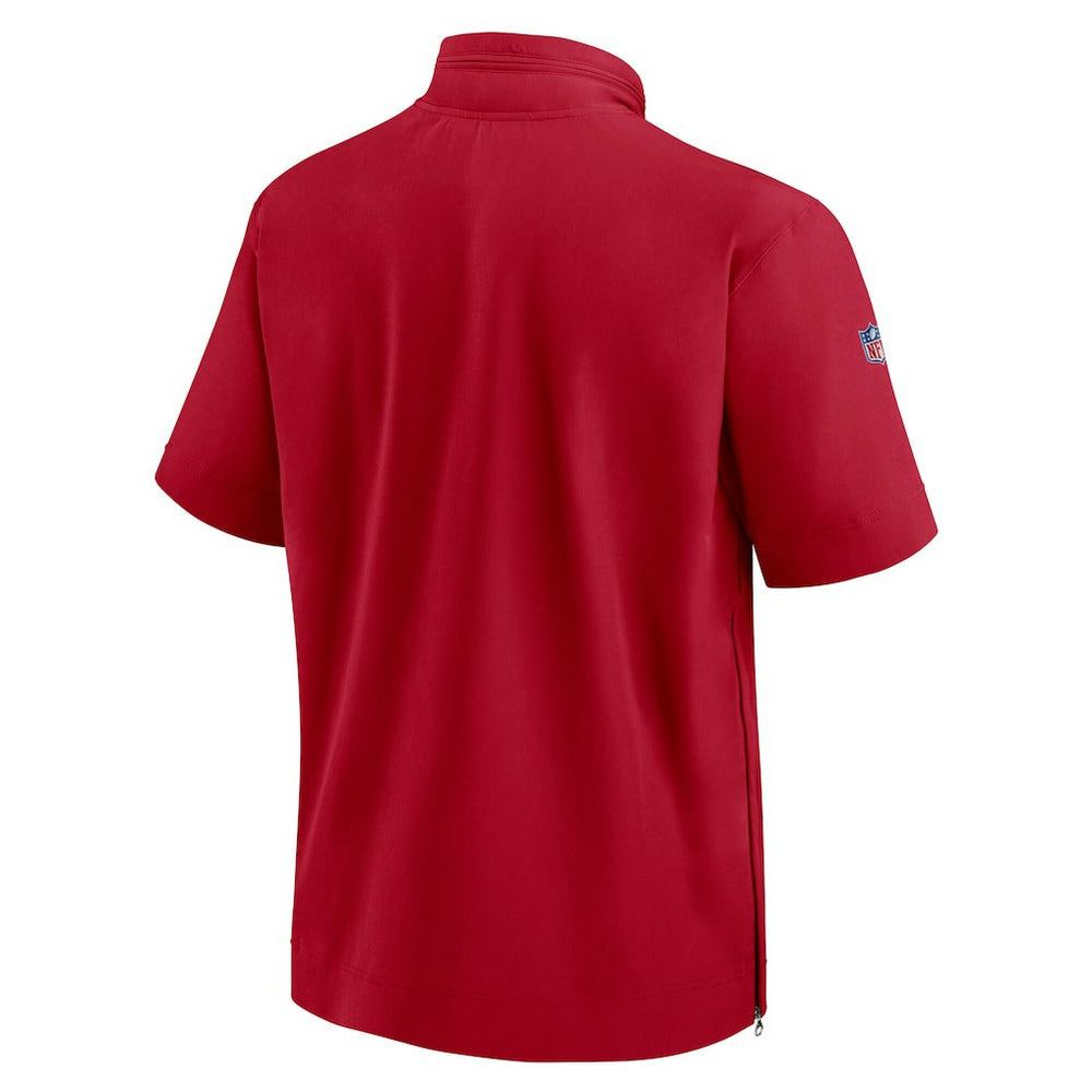 Nike San Francisco 49ers Sideline Coach Short Sleeve Hoodie Quarter-Zip Jacket - Scarlet