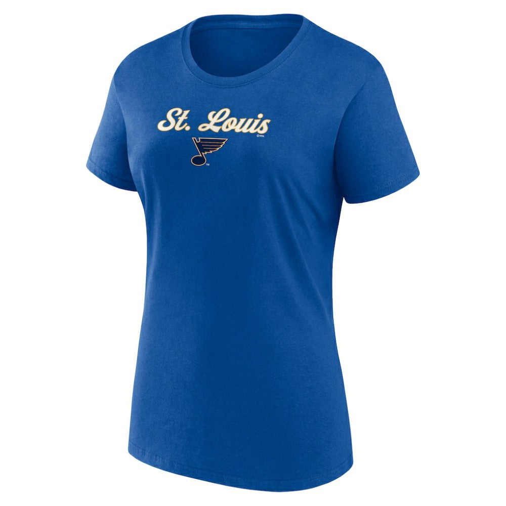 St. Louis Blues Fanatics Women's Script T-Shirt & Shorts Set - Blue/Gray - NHL 5025679