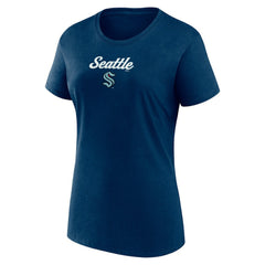 Seattle Kraken Fanatics Women's Script T-Shirt & Shorts Set - Navy/Gray - NHL 5025697