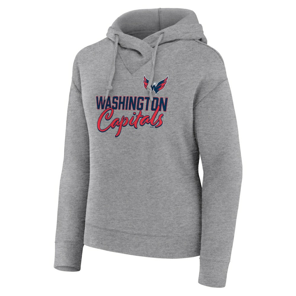 Washington Capitals Fanatics Women's Script Favorite Pullover Hoodie - Heather Gray - NHL 5025719