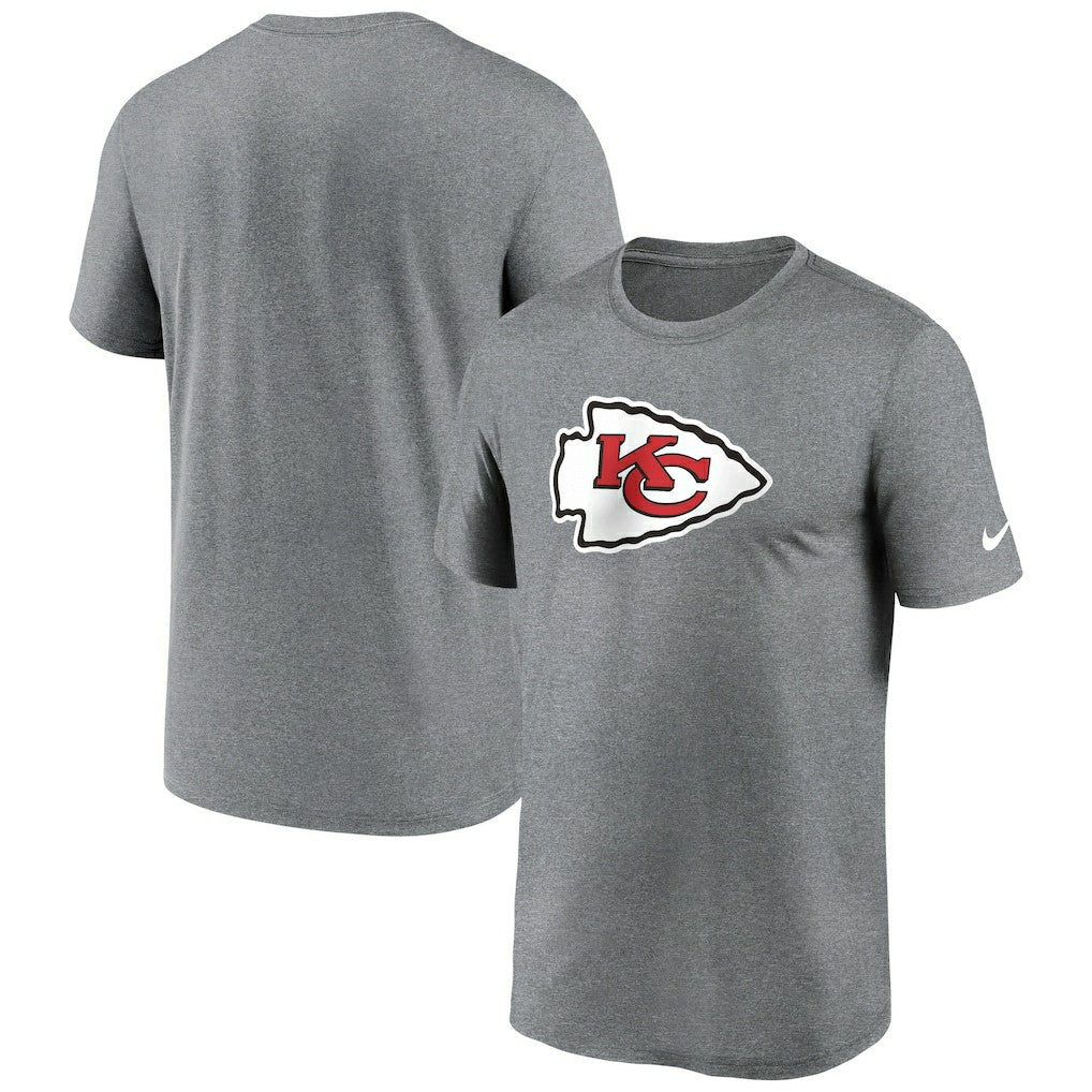 Nike Kansas City Chiefs Primetime Legend Logo Performance T-Shirt Heather Charcoal