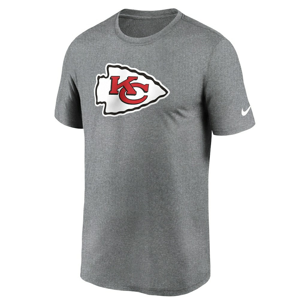 Nike Kansas City Chiefs Primetime Legend Logo Performance T-Shirt Heather Charcoal
