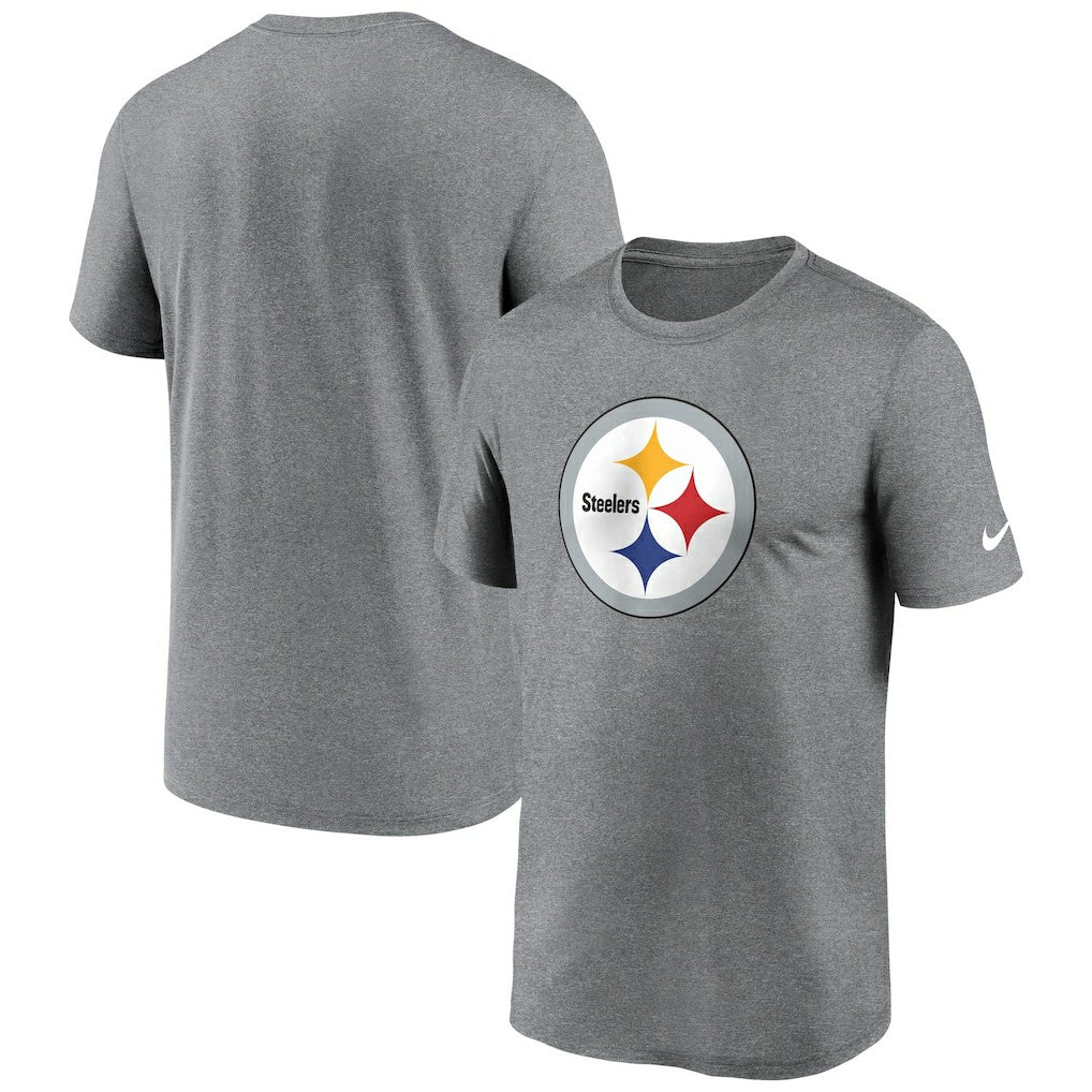 Nike Pittsburgh Steelers Primetime Legend Logo Performance T-Shirt Heather Charcoal