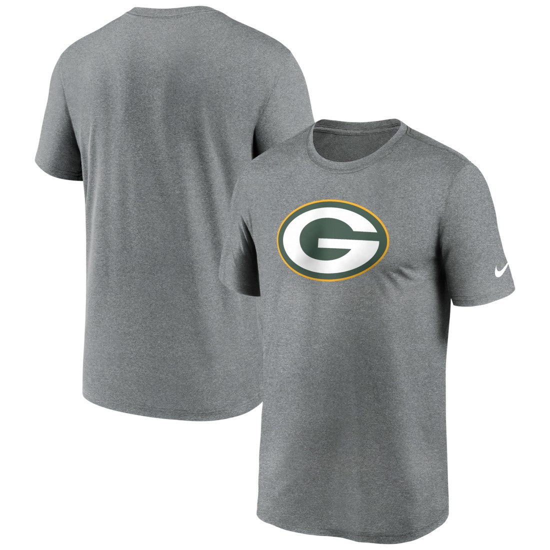 Nike Green Bay Packers Primetime Legend Logo Performance T-Shirt Heather Charcoal