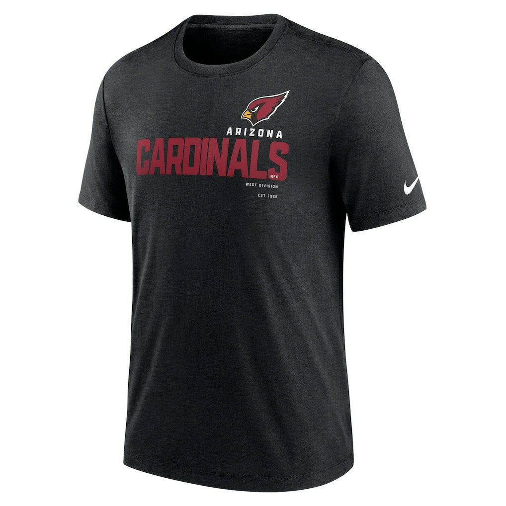 Nike Arizona Cardinals Team Tri-Blend T-Shirt Heather Black
