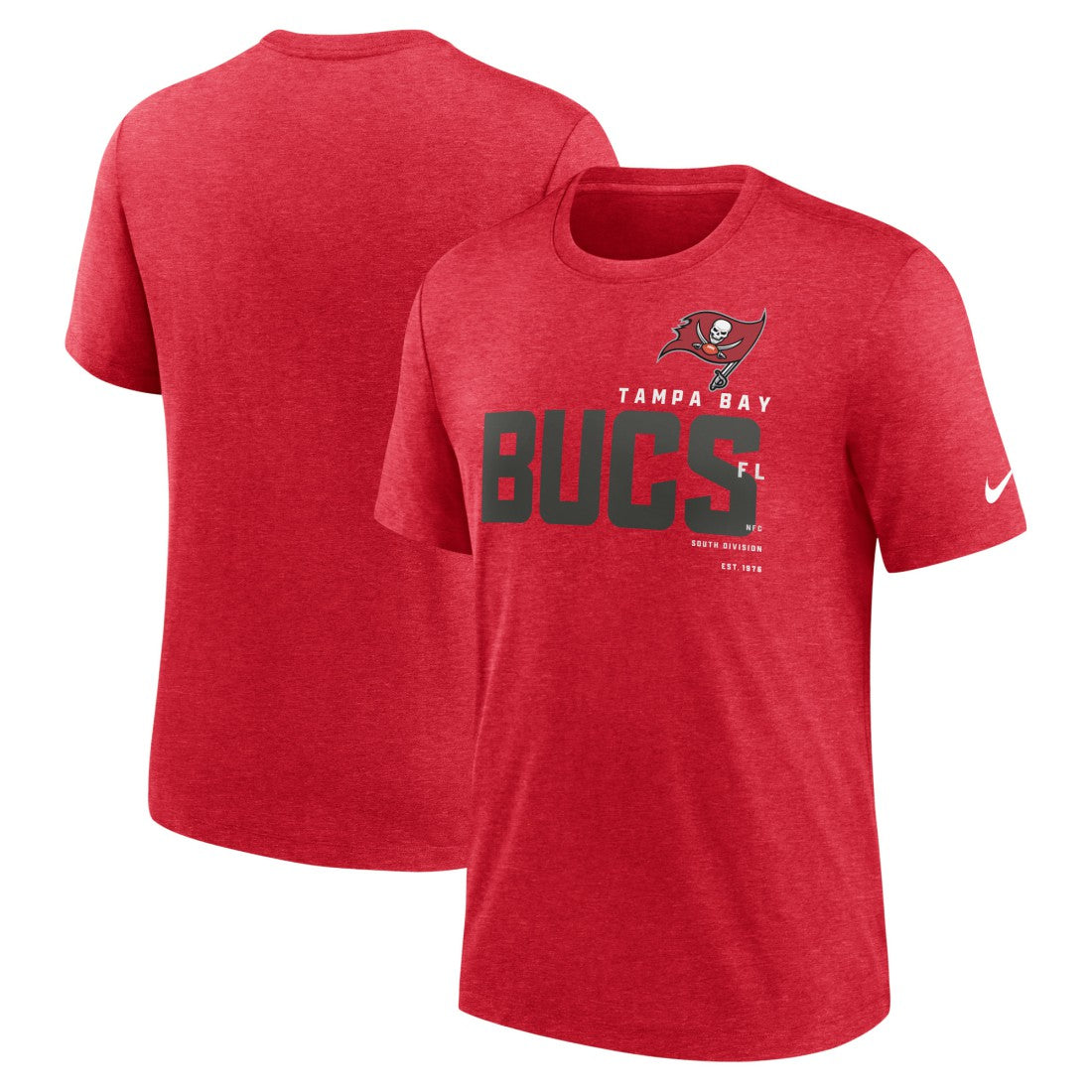 Nike Tampa Bay Buccaneers Team Tri-Blend T-Shirt Heather Red