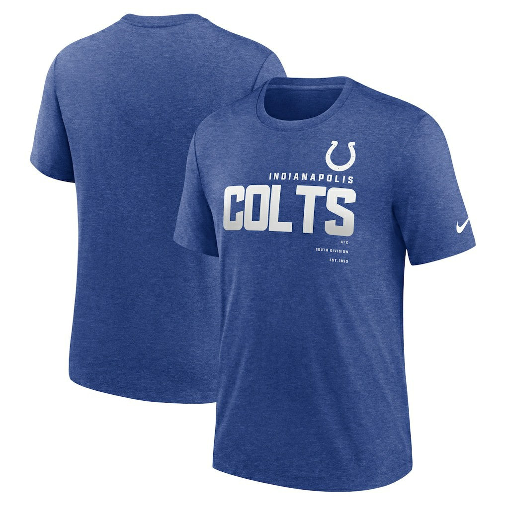 Nike Indianapolis Colts Team Tri-Blend T-Shirt Heather Royal