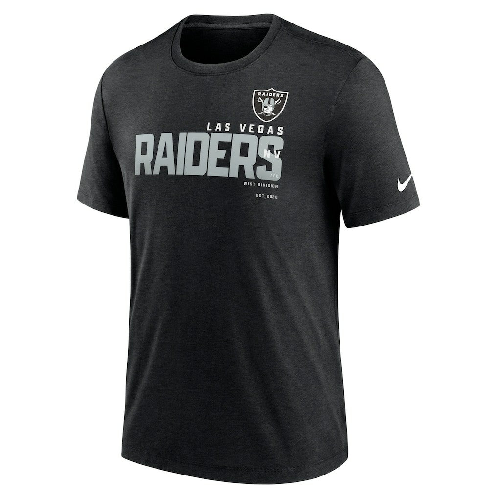 Nike Las Vegas Raiders Team Tri-Blend T-Shirt Heather Black