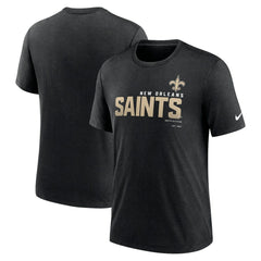 Nike New Orleans Saints Team Tri-Blend T-Shirt Heather Black
