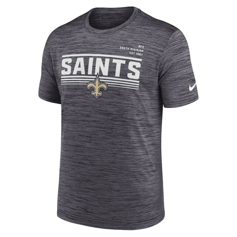 Nike New Orleans Saints Yardline Velocity Performance T-Shirt Anthracite