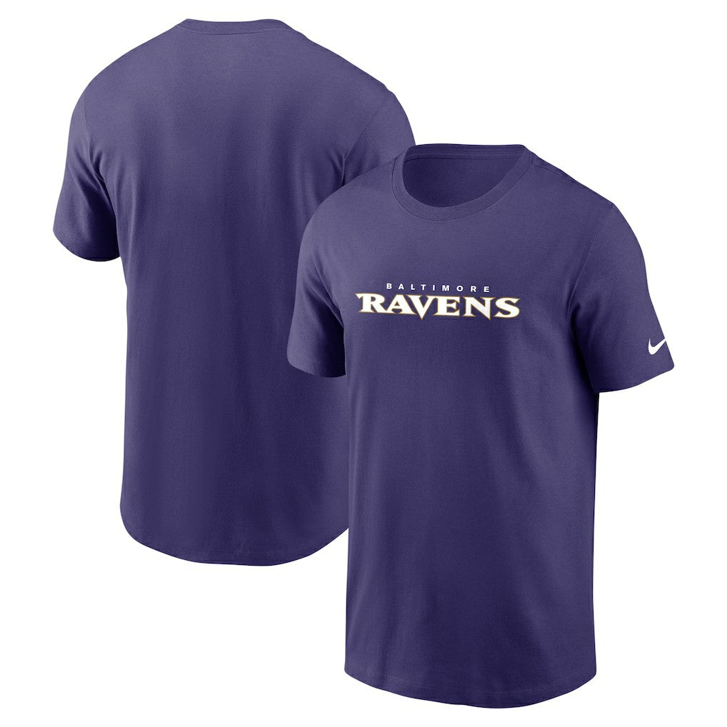 Nike Baltimore Ravens Team Wordmark Essential T-Shirt Purple