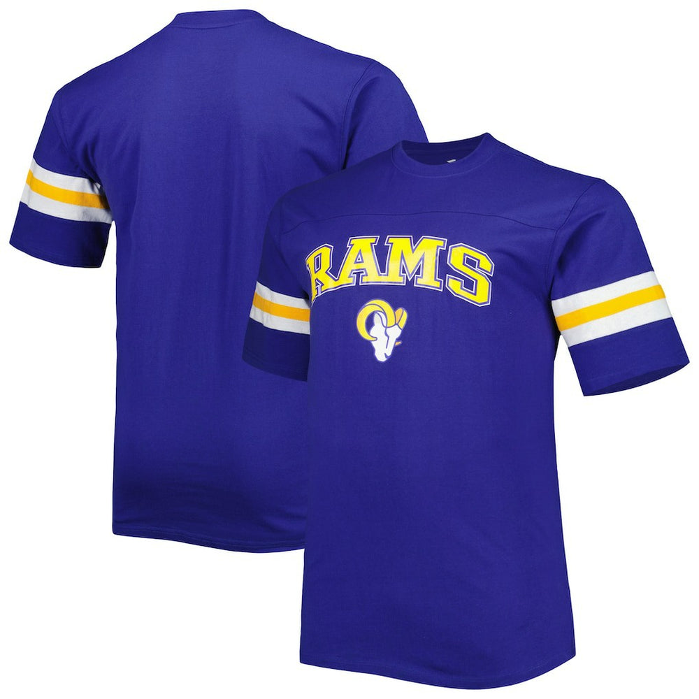 Los Angeles Rams Big & Tall Arm Stripe T-Shirt Royal