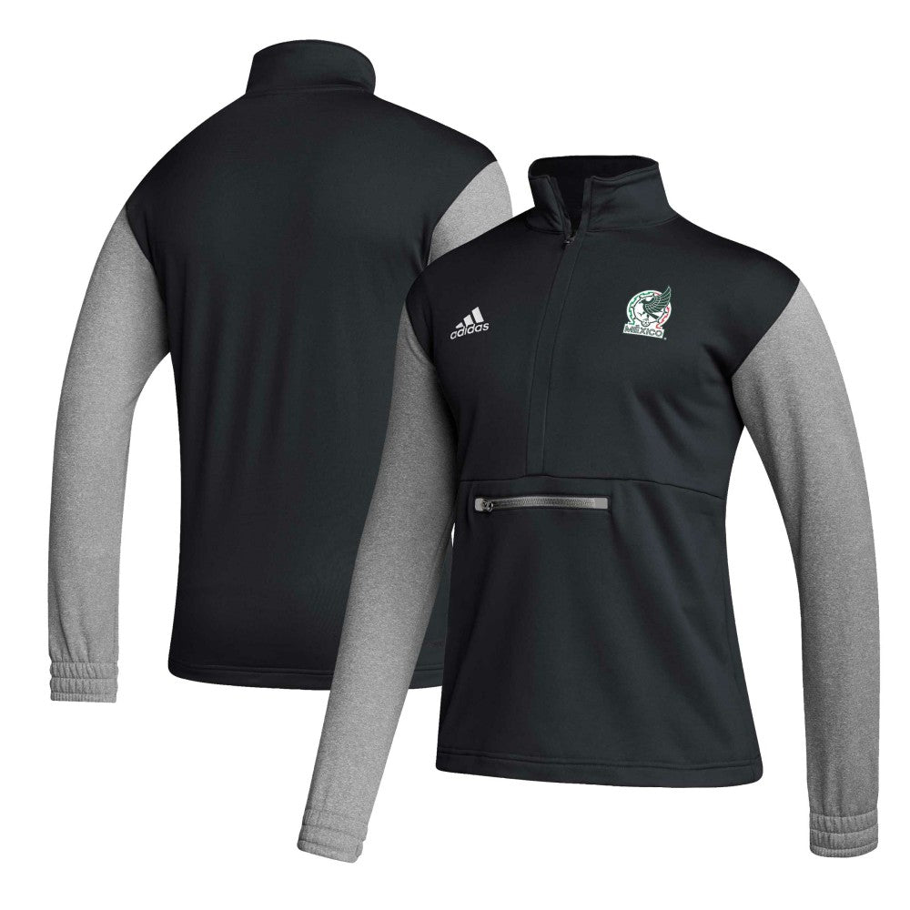 Mexico National Team Crest Long Sleeve Half-Zip Top Black - Adidas outlet