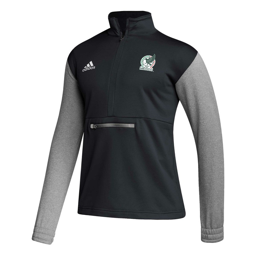 Mexico National Team Crest Long Sleeve Half-Zip Top Black - Adidas outlet