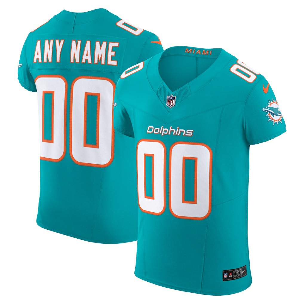 Nike Miami Dolphins Vapor F.U.S.E. Elite Custom Jersey Aqua