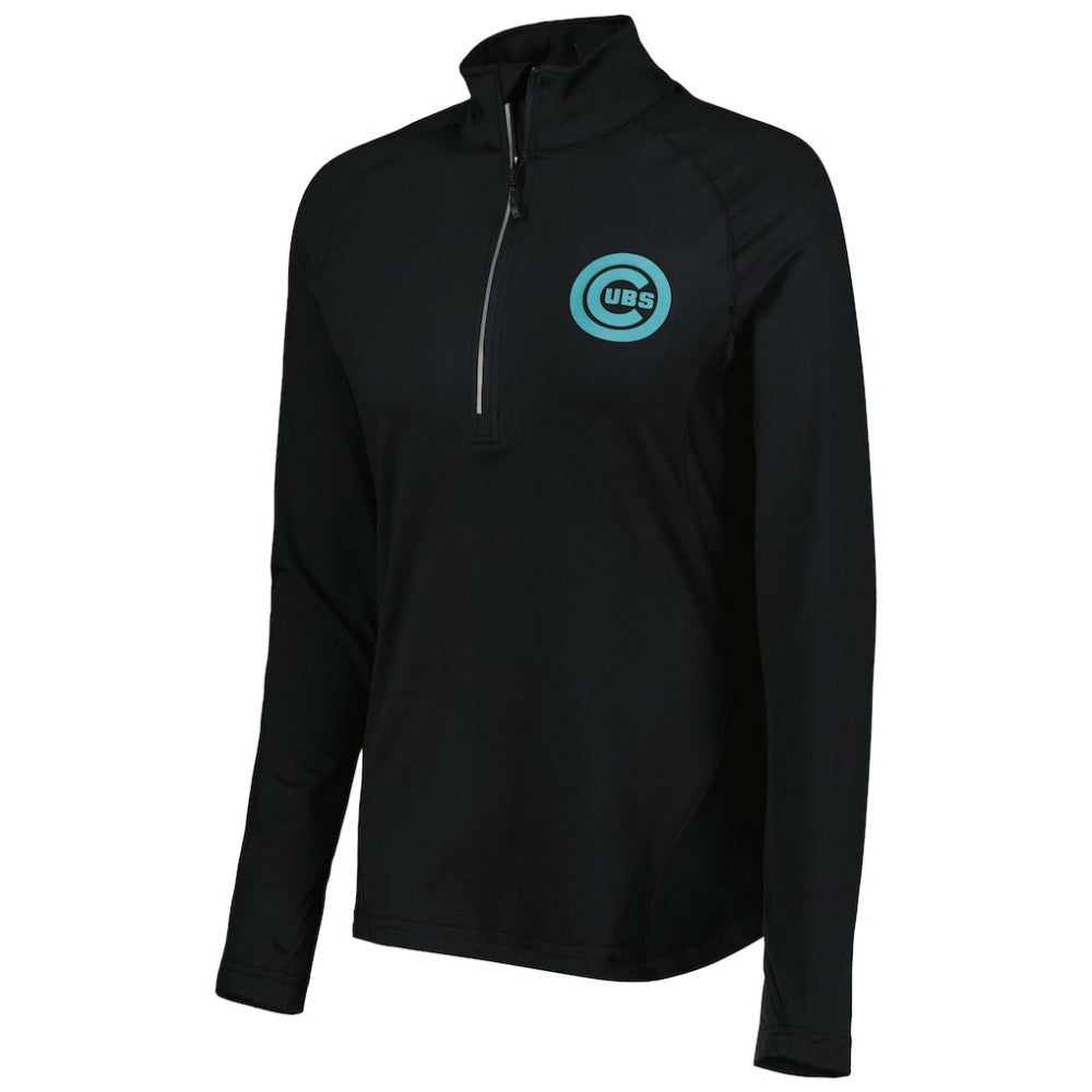 Chicago Cubs Levelwear Women's Energy Quarter-Zip Jacket - Black - MLB Sale