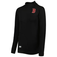 Boston Red Sox Levelwear Women's Verse Asymmetrical Raglan Tri-Blend Quarter-Zip Jacket - Black - MLB Lifestyle