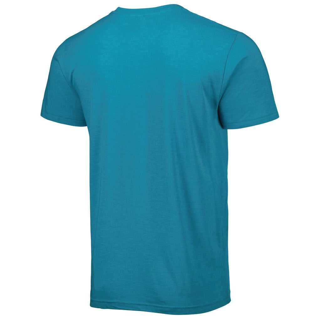 Fred Taylor Jacksonville Jaguars Homage Unisex Caricature Retired Player Tri-Blend T-Shirt Teal