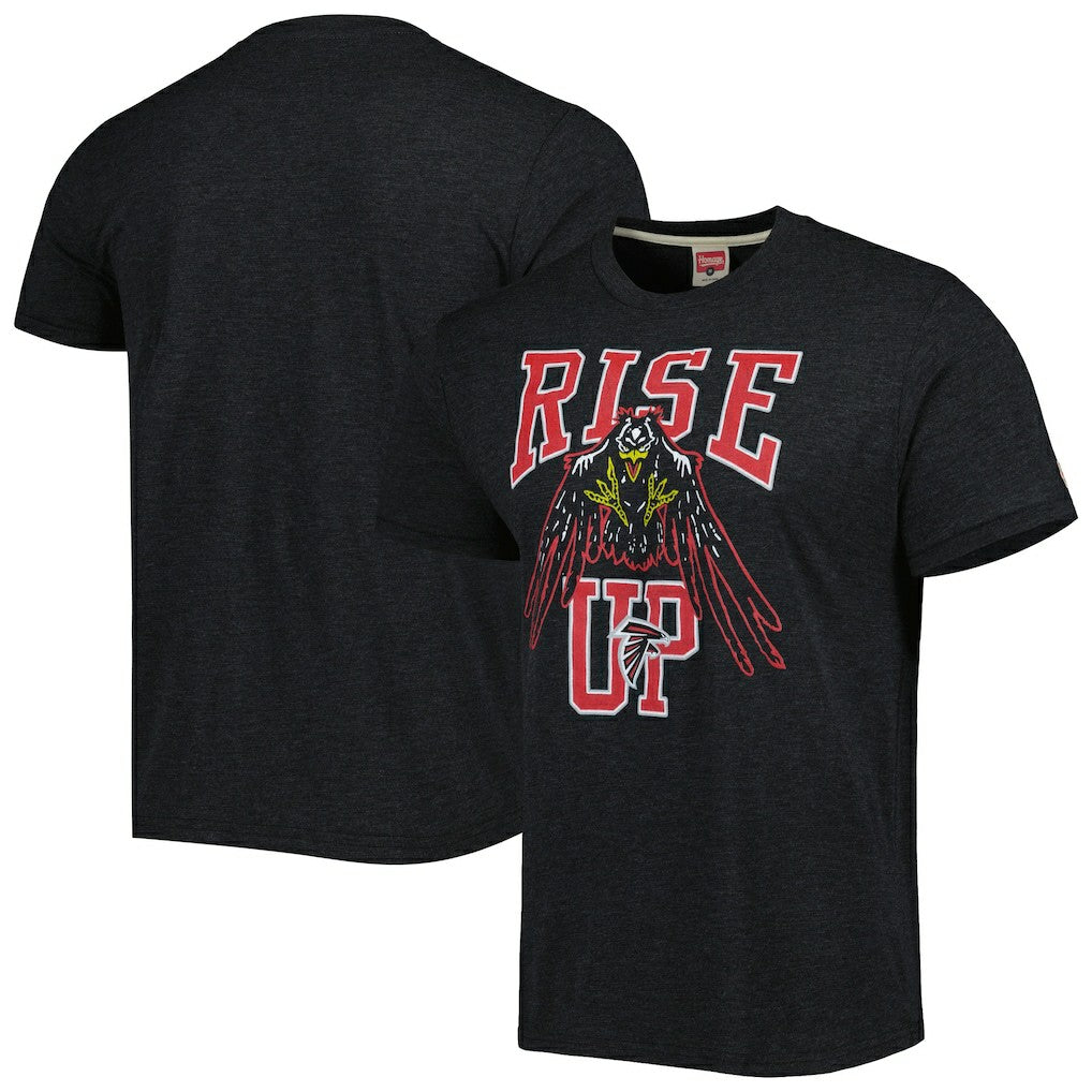 Atlanta Falcons Homage Rise Up Hyper Local Tri-Blend T-Shirt Black