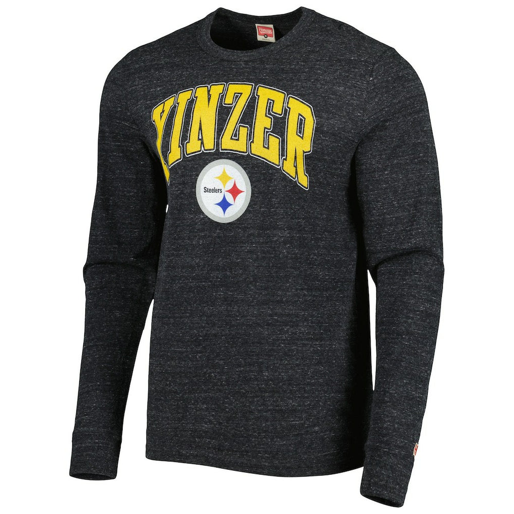 Pittsburgh Steelers Homage Hyper Local Tri-Blend Long Sleeve T-Shirt Charcoal