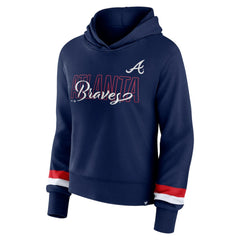 Atlanta Braves Fanatics Women's Over Under Pullover Hoodie - Navy - Fanatics Sale