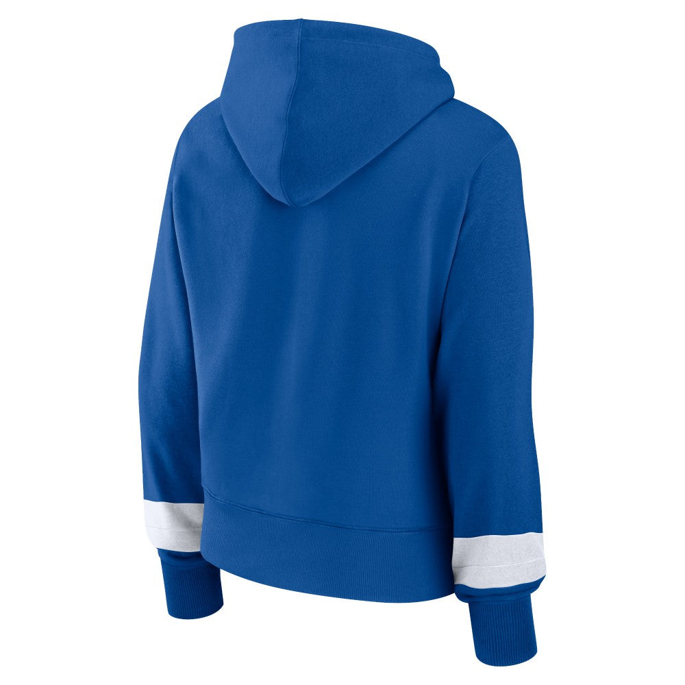 Los Angeles Dodgers Fanatics Women's Over Under Pullover Hoodie - Royal - Fanatics Lifestyle