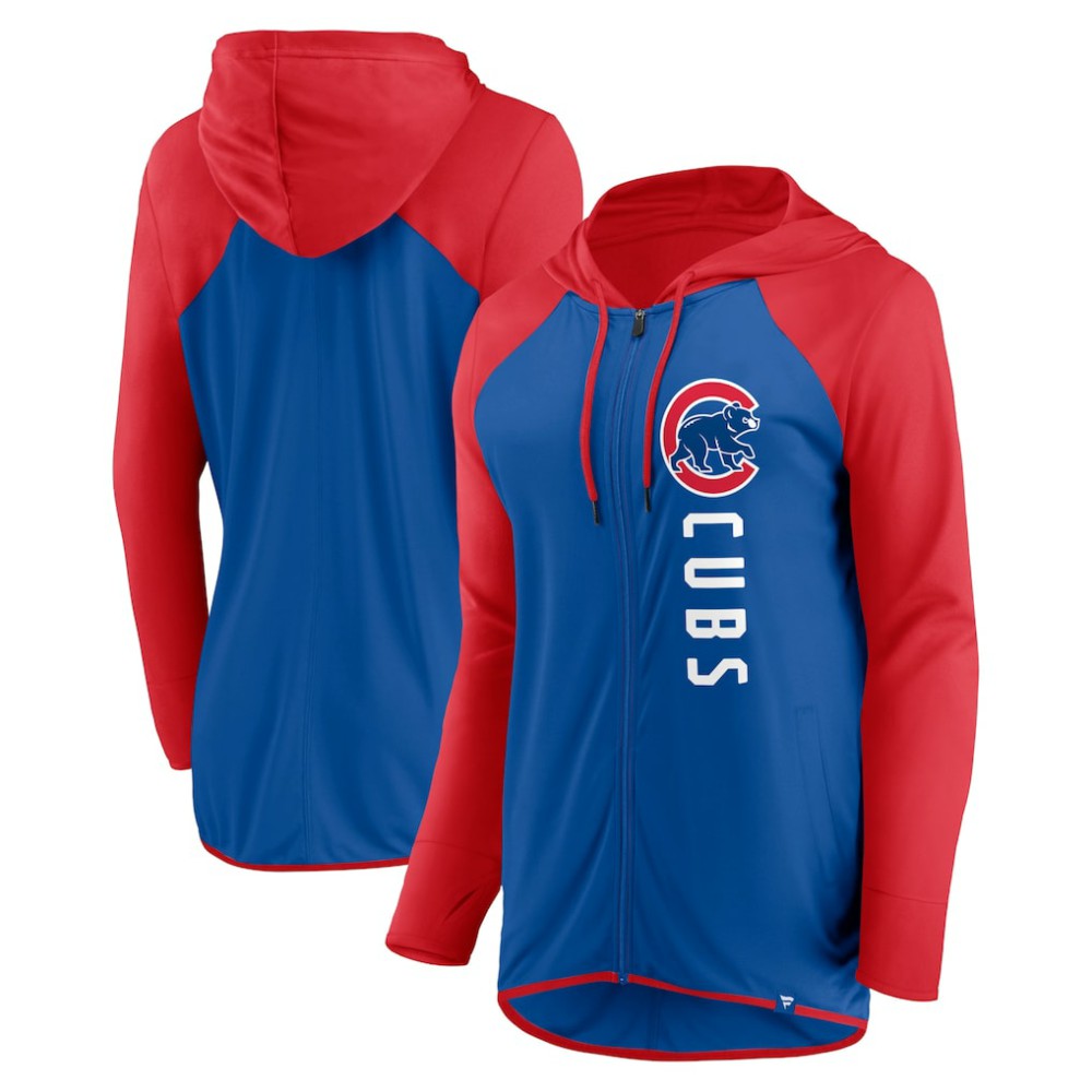 Chicago Cubs Fanatics Women's Forever Fan Full-Zip Hoodie Jacket - Royal/Red - Fanatics Lifestyle
