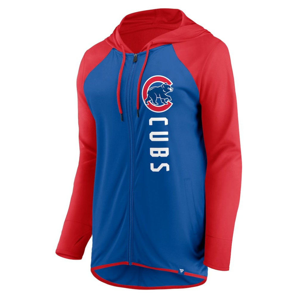 Chicago Cubs Fanatics Women's Forever Fan Full-Zip Hoodie Jacket - Royal/Red - Fanatics Lifestyle